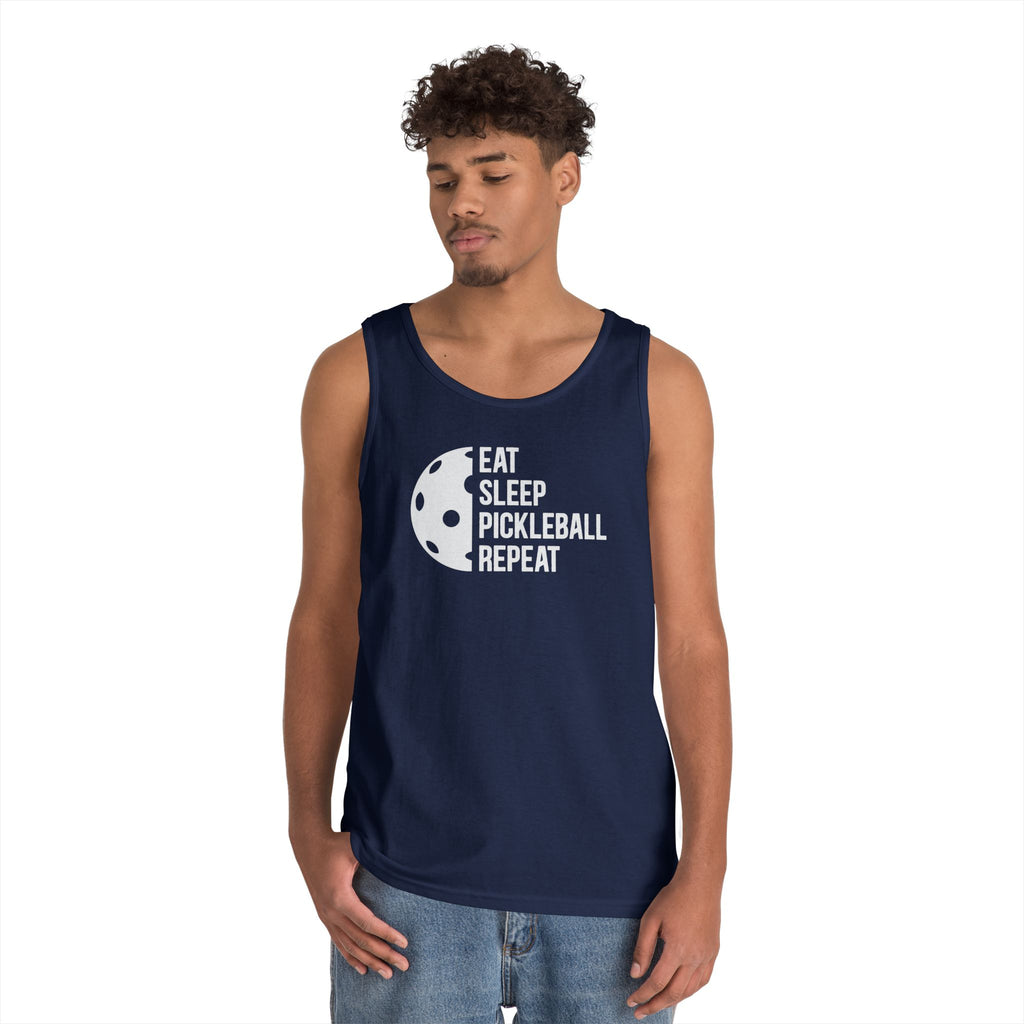 Eat Sleep Pickleball Heavy Cotton Tank Top