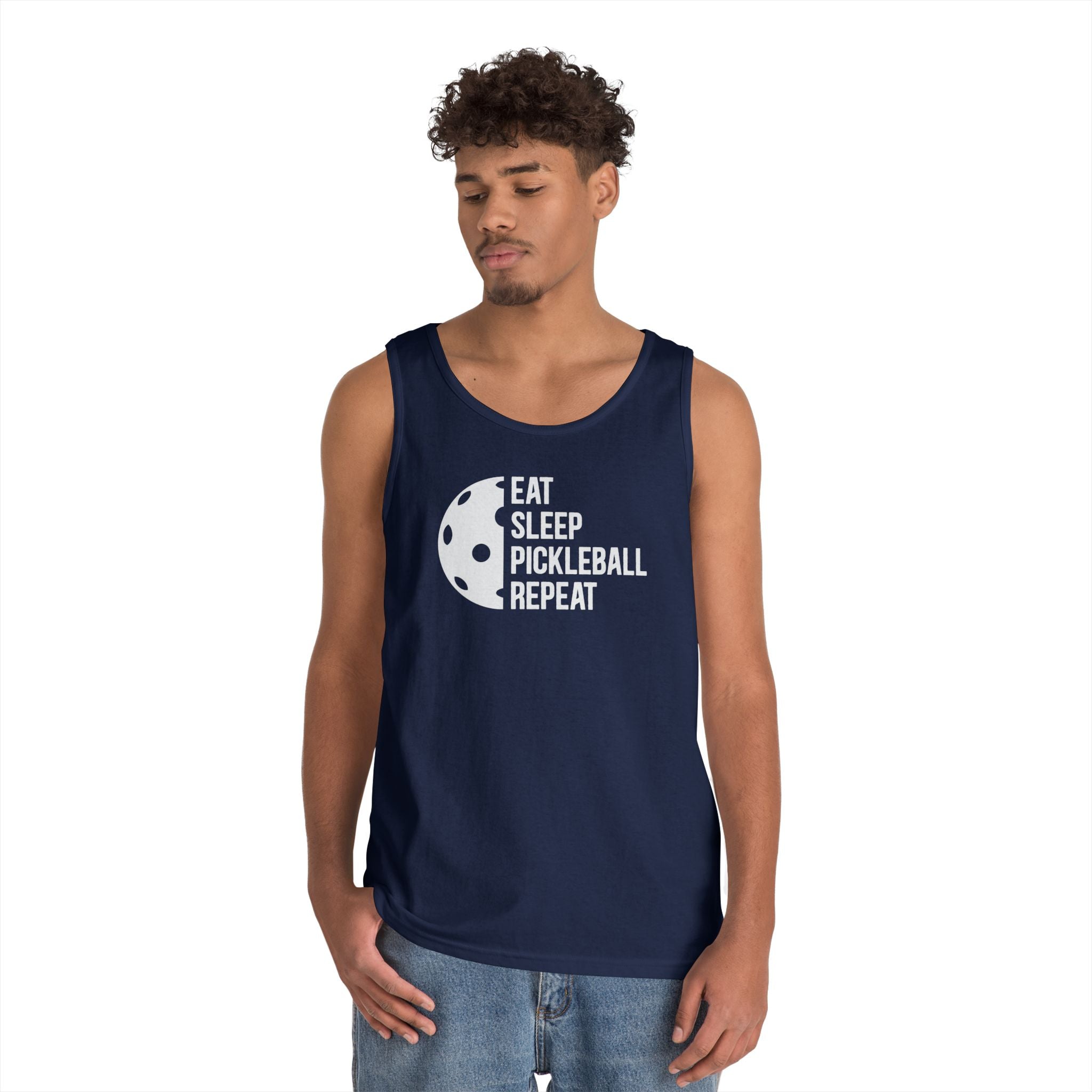 Eat Sleep Pickleball Heavy Cotton Tank Top