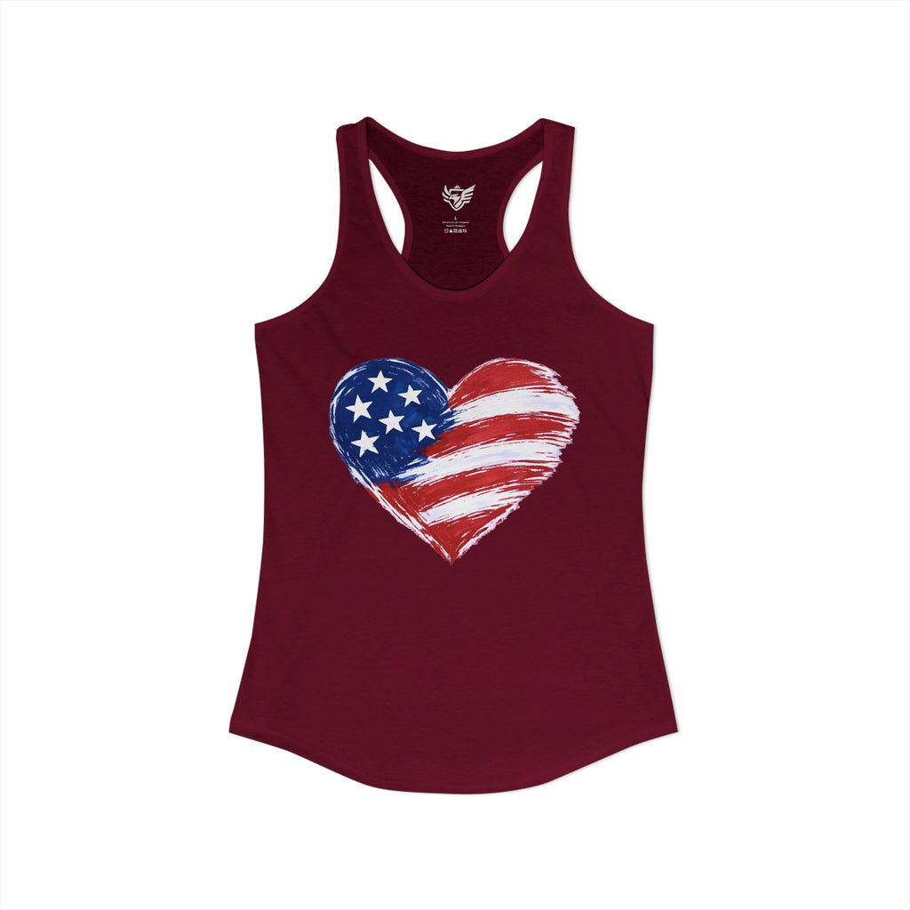 Heart Flag Ideal Racerback Tank