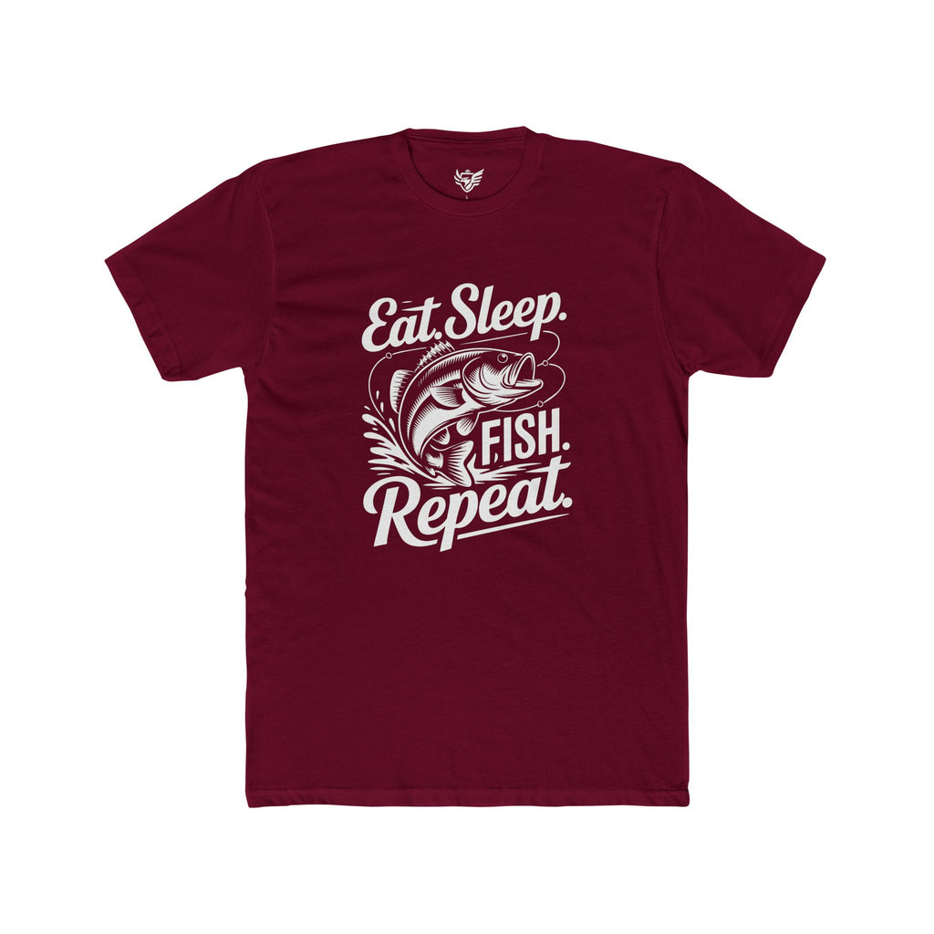 Eat Sleep Fish Repeat Cotton Crew Tee