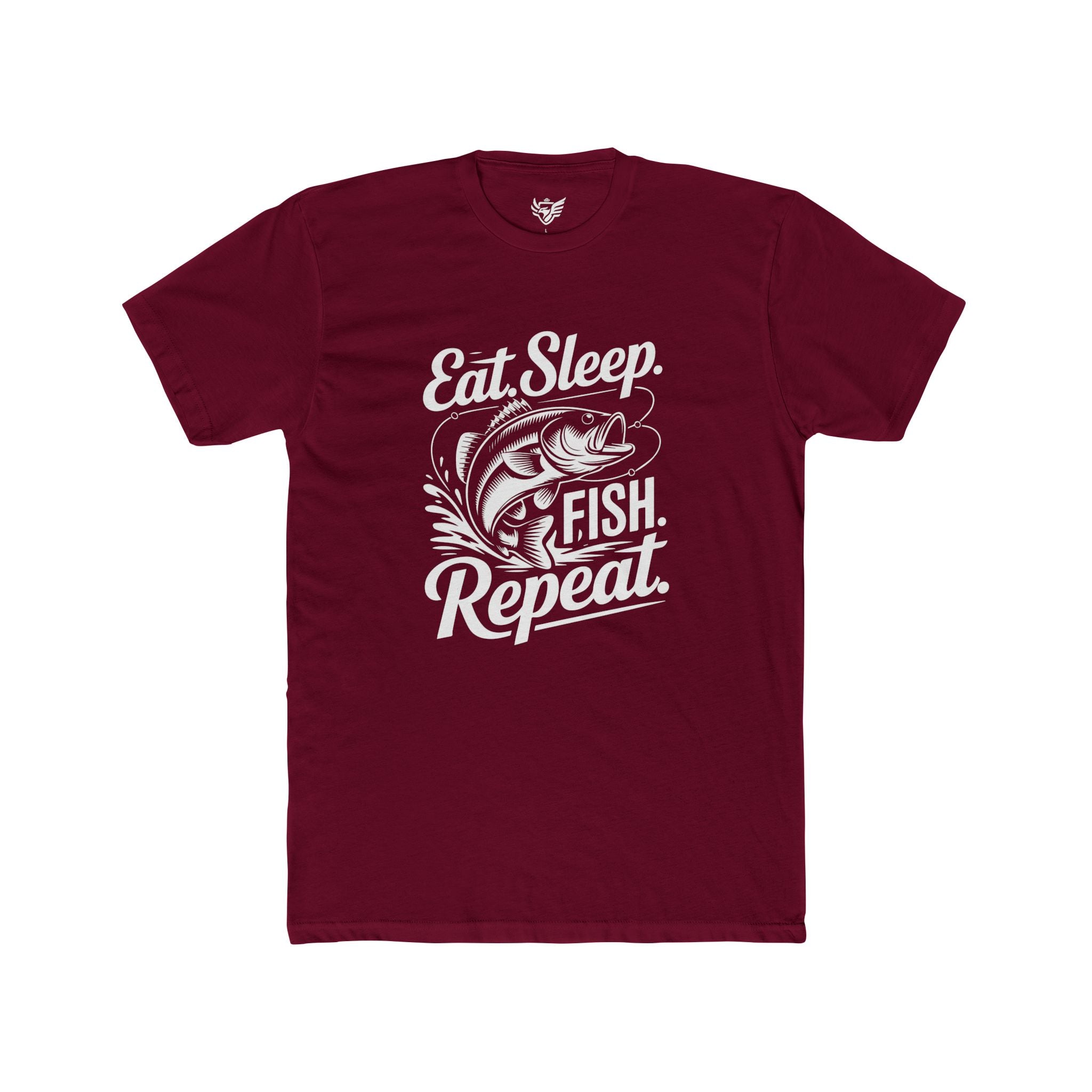 Eat Sleep Fish Repeat Cotton Crew Tee