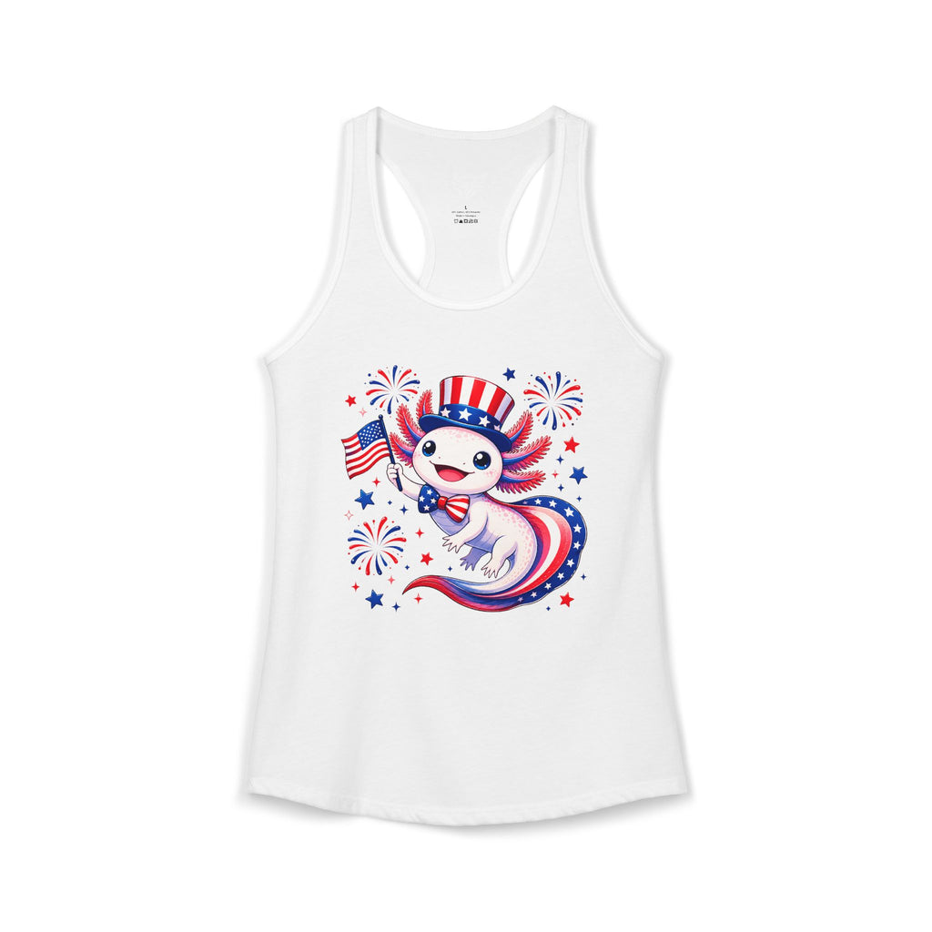 Patriotic Axolotl Ideal Racerback Tank