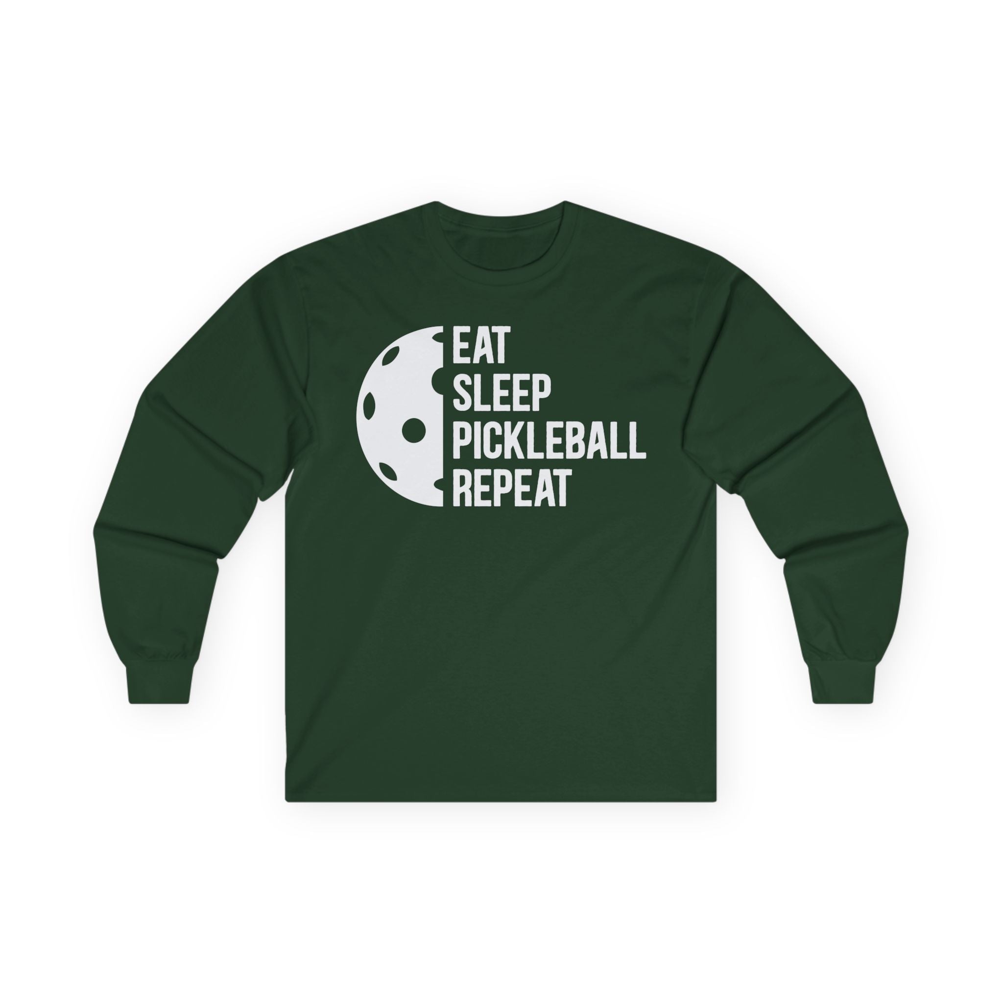 Eat Sleep Pickleball Repeat Cotton Long Sleeve Tee