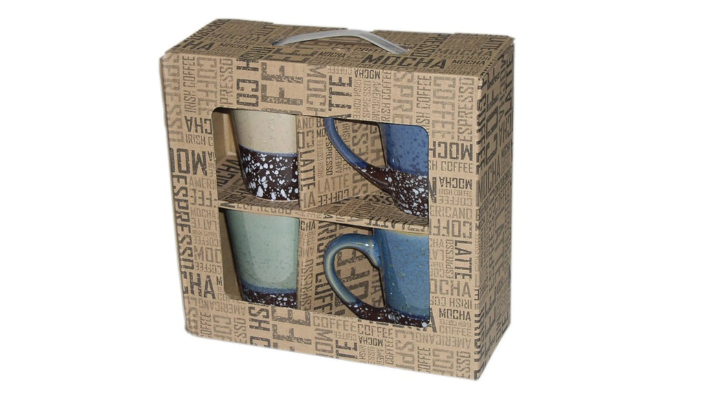 MARCELLE 4PC 11OZ COFFEE MUG SET IN DISPLAY BOXIN SHIPPING BOX