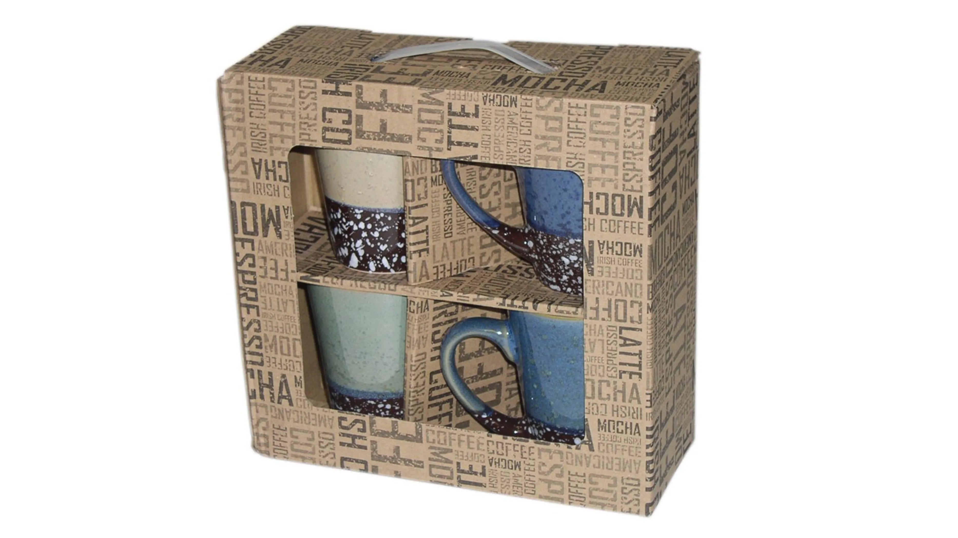 MARCELLE 4PC 11OZ COFFEE MUG SET IN DISPLAY BOXIN SHIPPING BOX