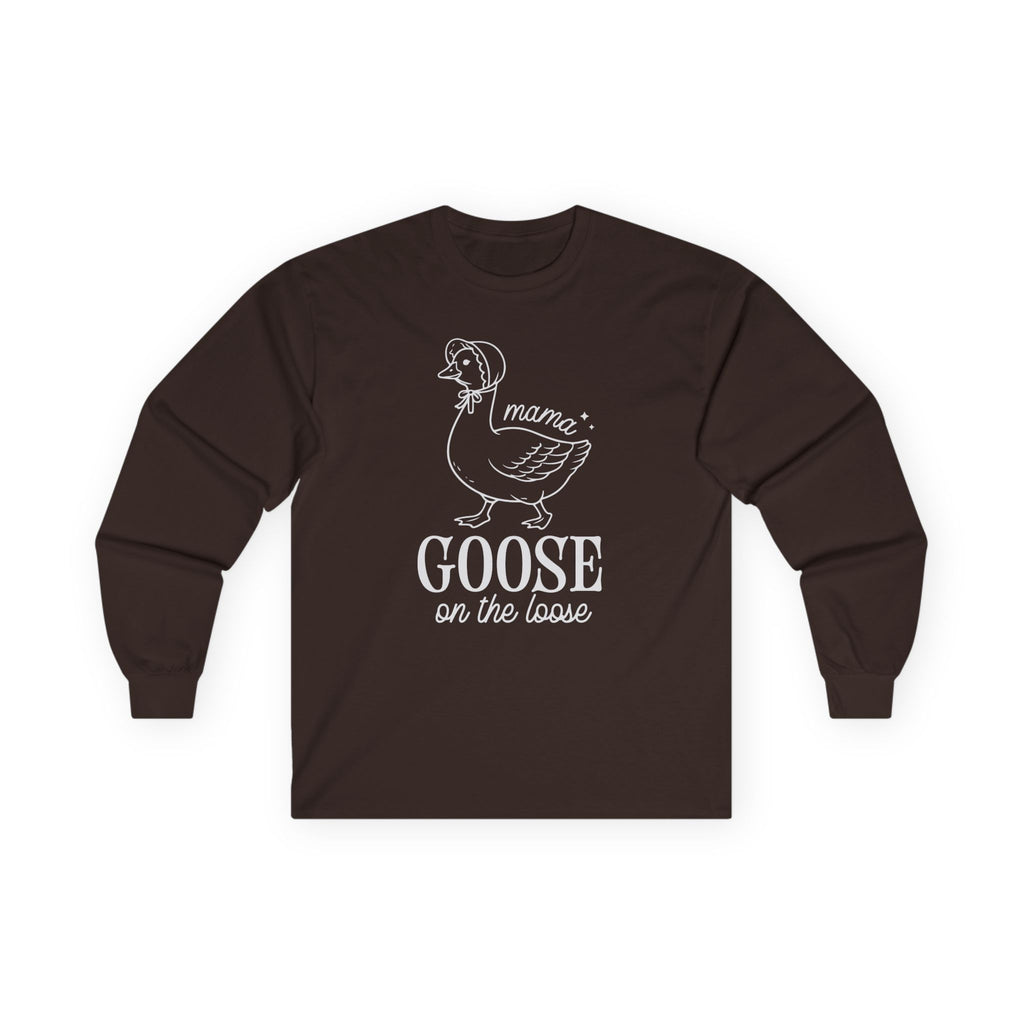 Mama Goose on the Loose Cotton Long Sleeve Tee
