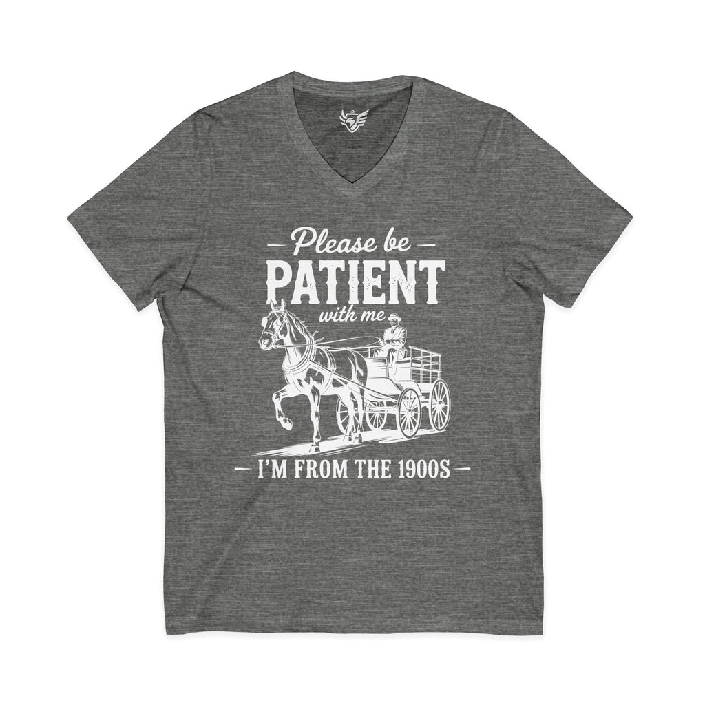 Patience Please Jersey Short Sleeve V-Neck Tee