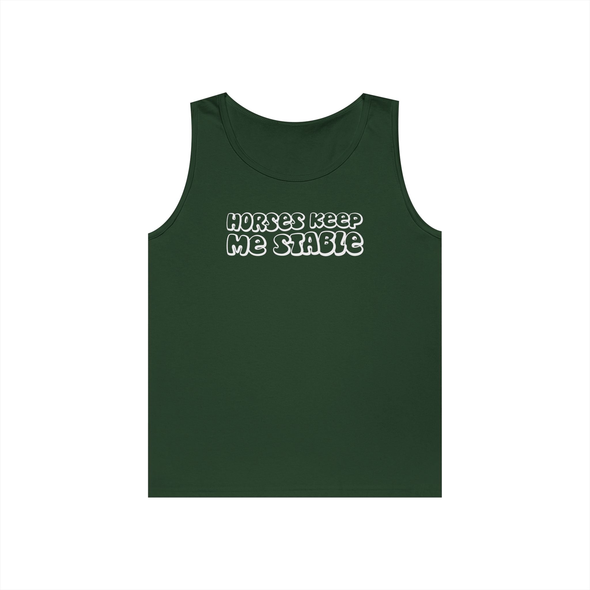 Horses Keep Me Stable Heavy Cotton Tank Top