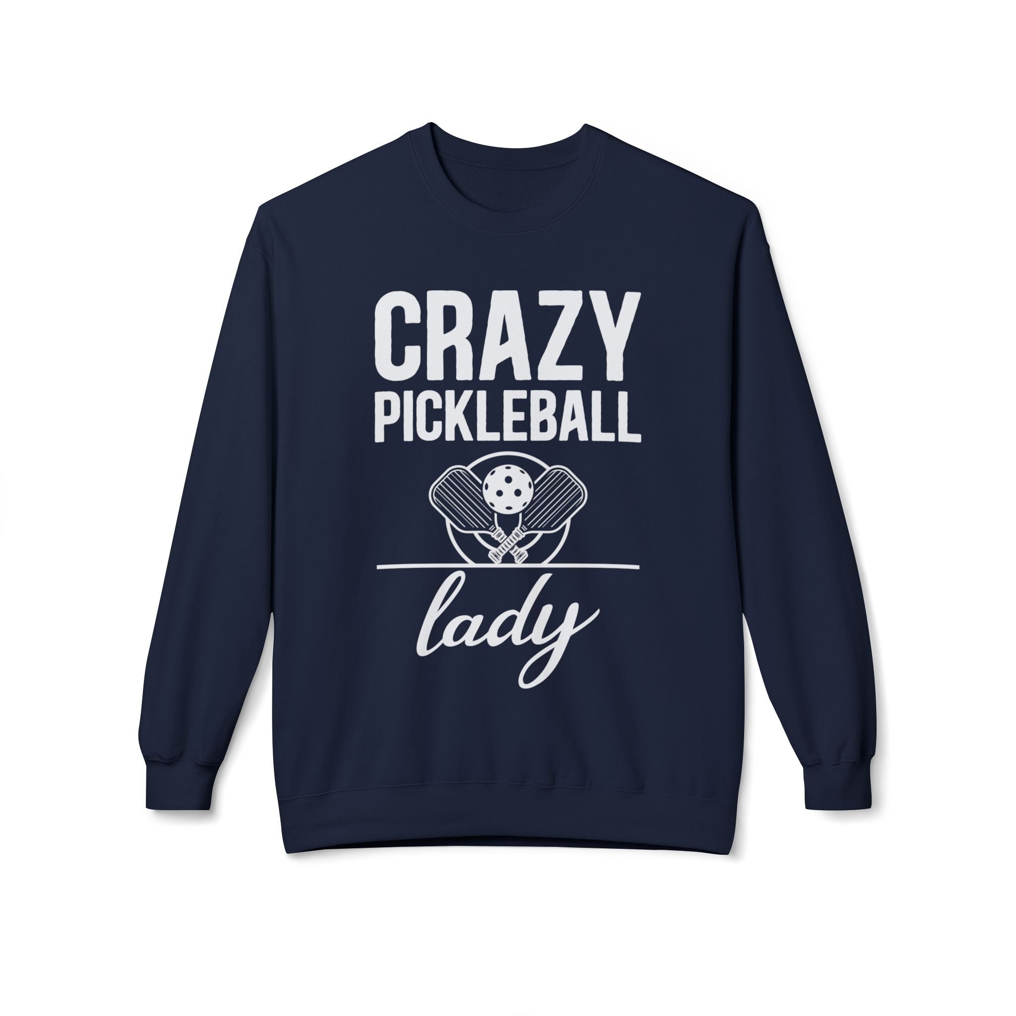 Crazy Pickleball Lady Midweight Softstyle Fleece Crewneck Sweatshirt