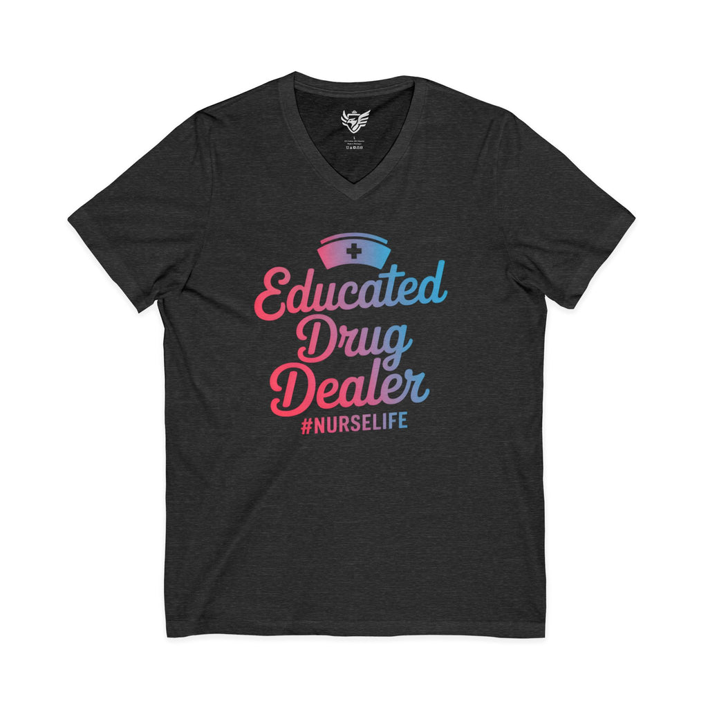 Educated Jersey Short Sleeve V-Neck Tee