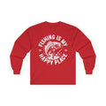 Fishing Is My Happy Place Cotton Long Sleeve Tee