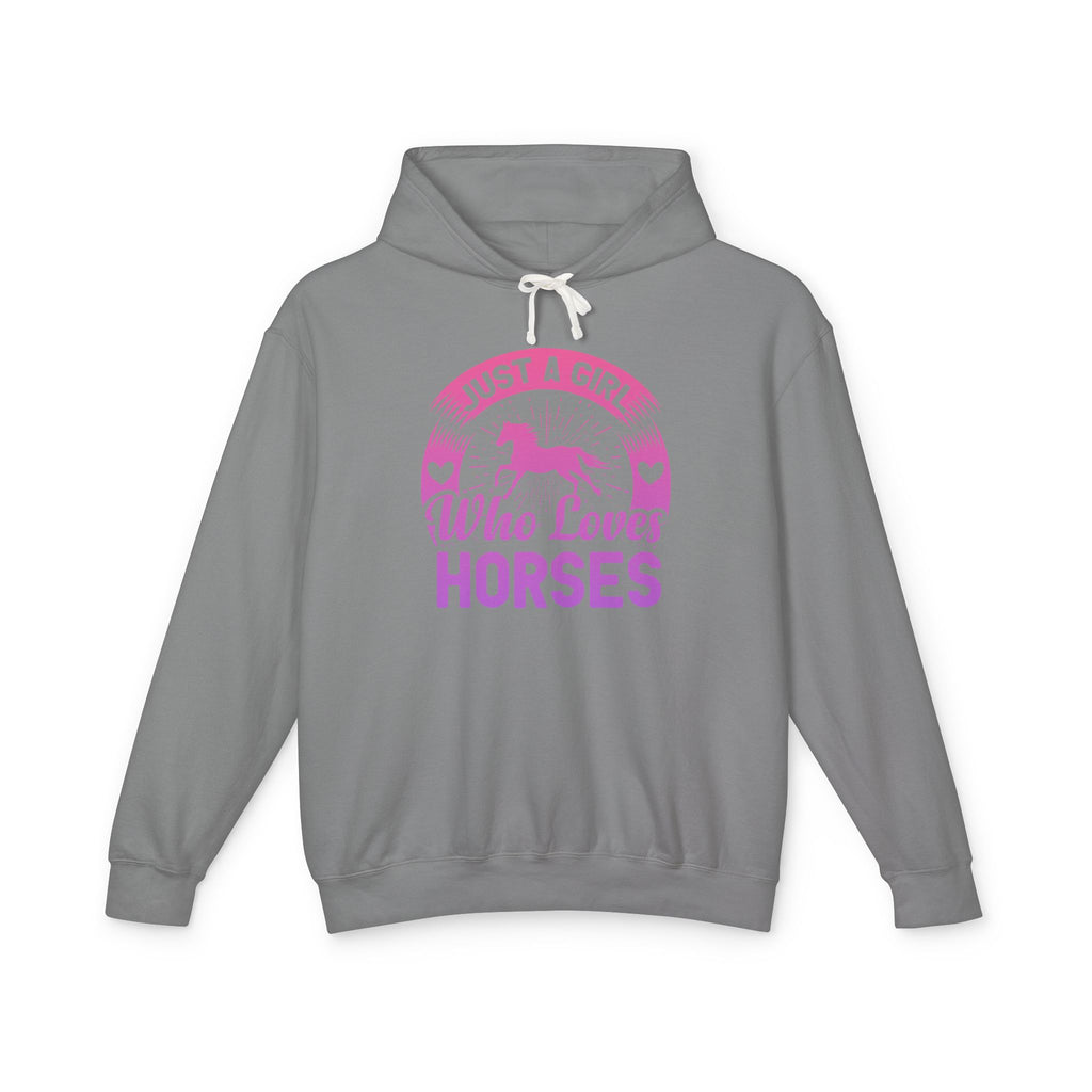 Just a Girl Who Loves Horses Lightweight Hooded Sweatshirt