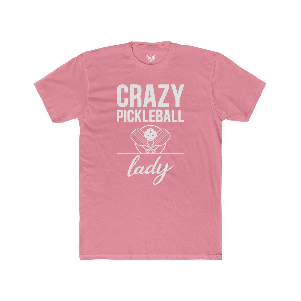 Crazy Pickleball Lady Cotton Crew Tee