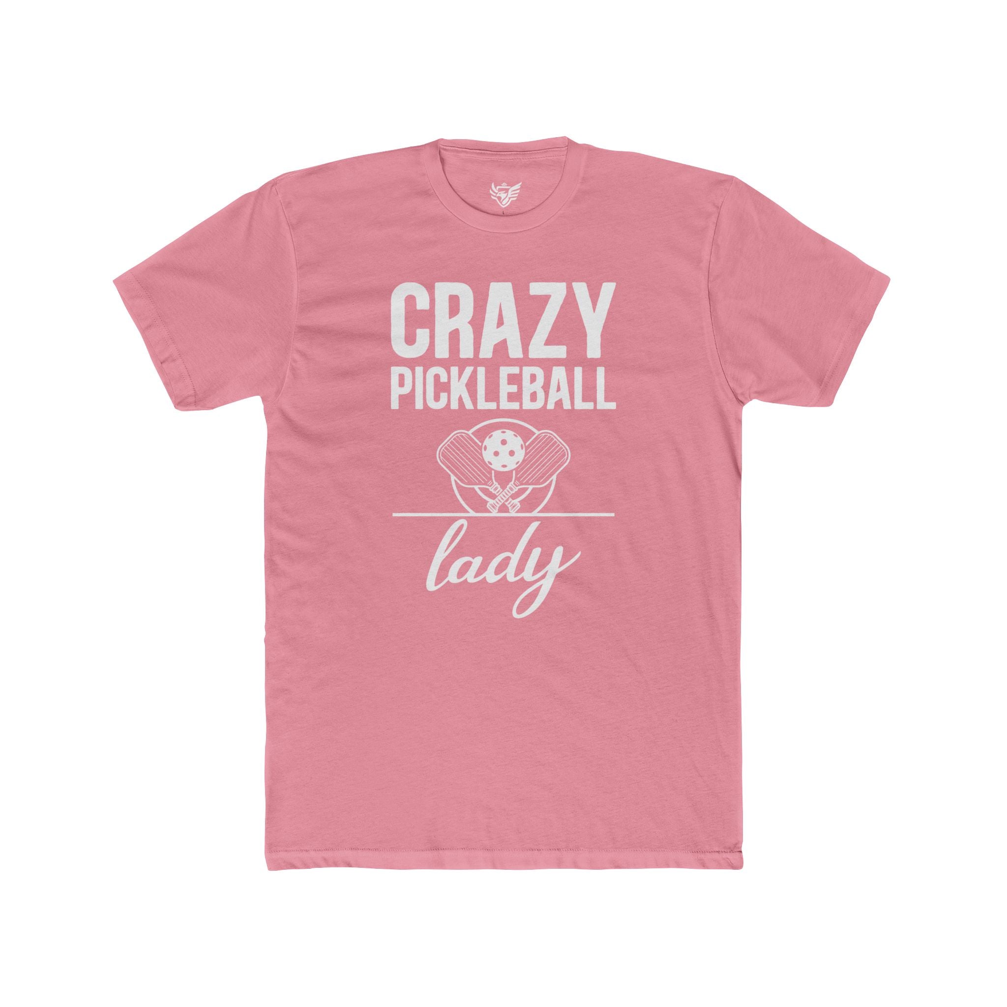 Crazy Pickleball Lady Cotton Crew Tee
