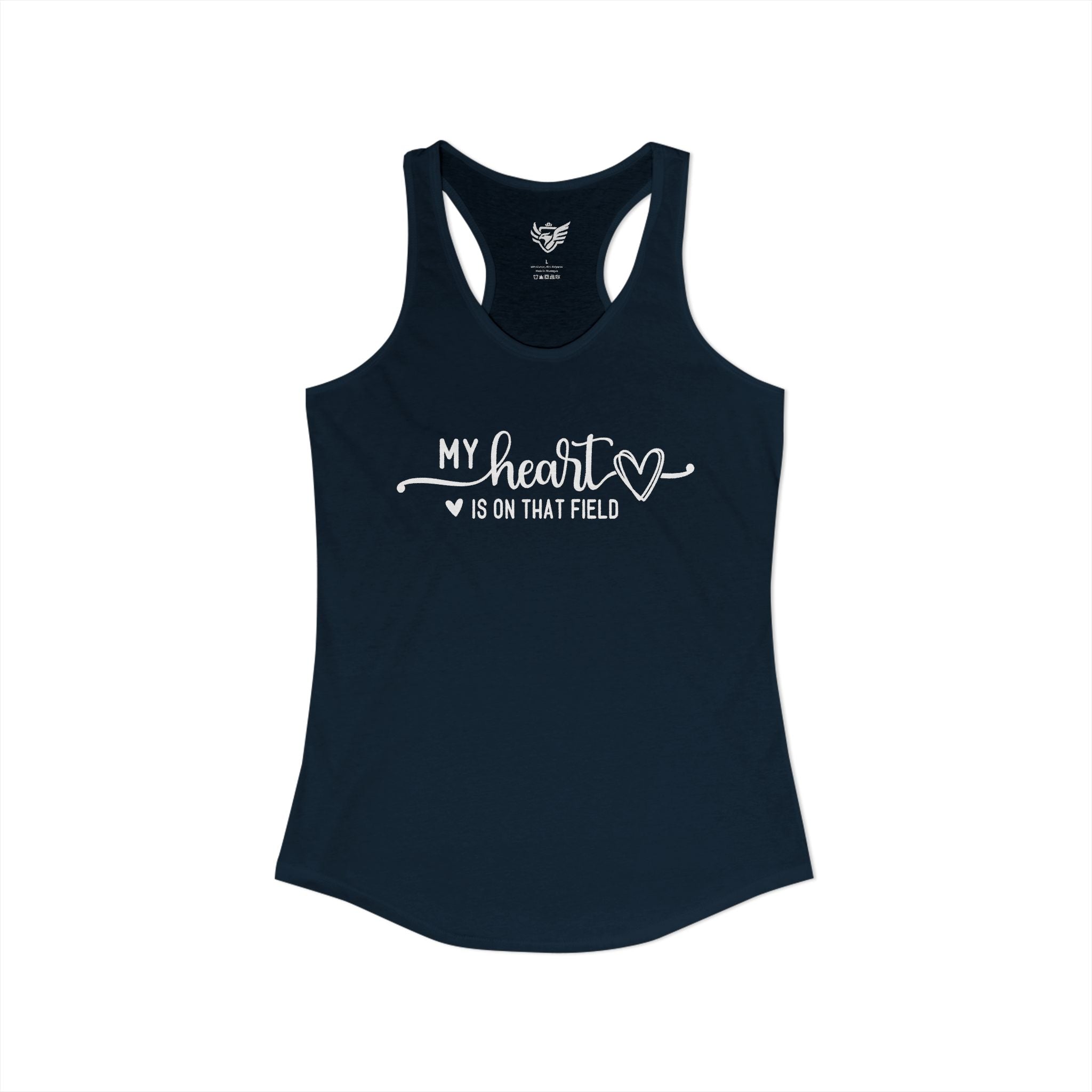 My Heart is on that Field Ideal Racerback Tank