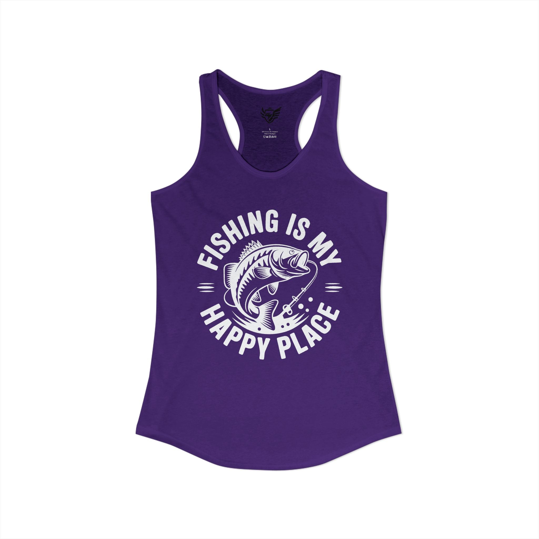 Fishing Is My Happy Place Ideal Racerback Tank