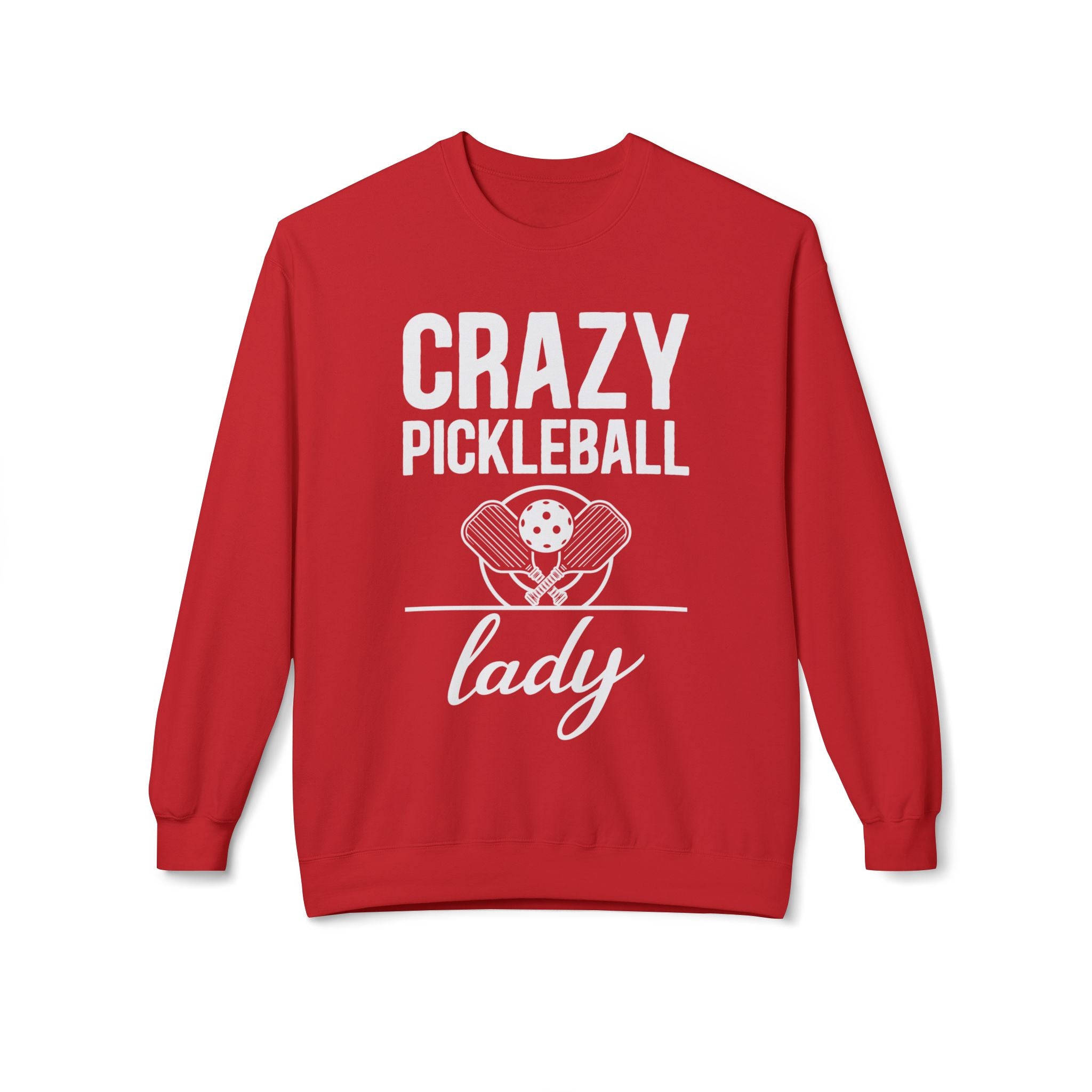 Crazy Pickleball Lady Midweight Softstyle Fleece Crewneck Sweatshirt