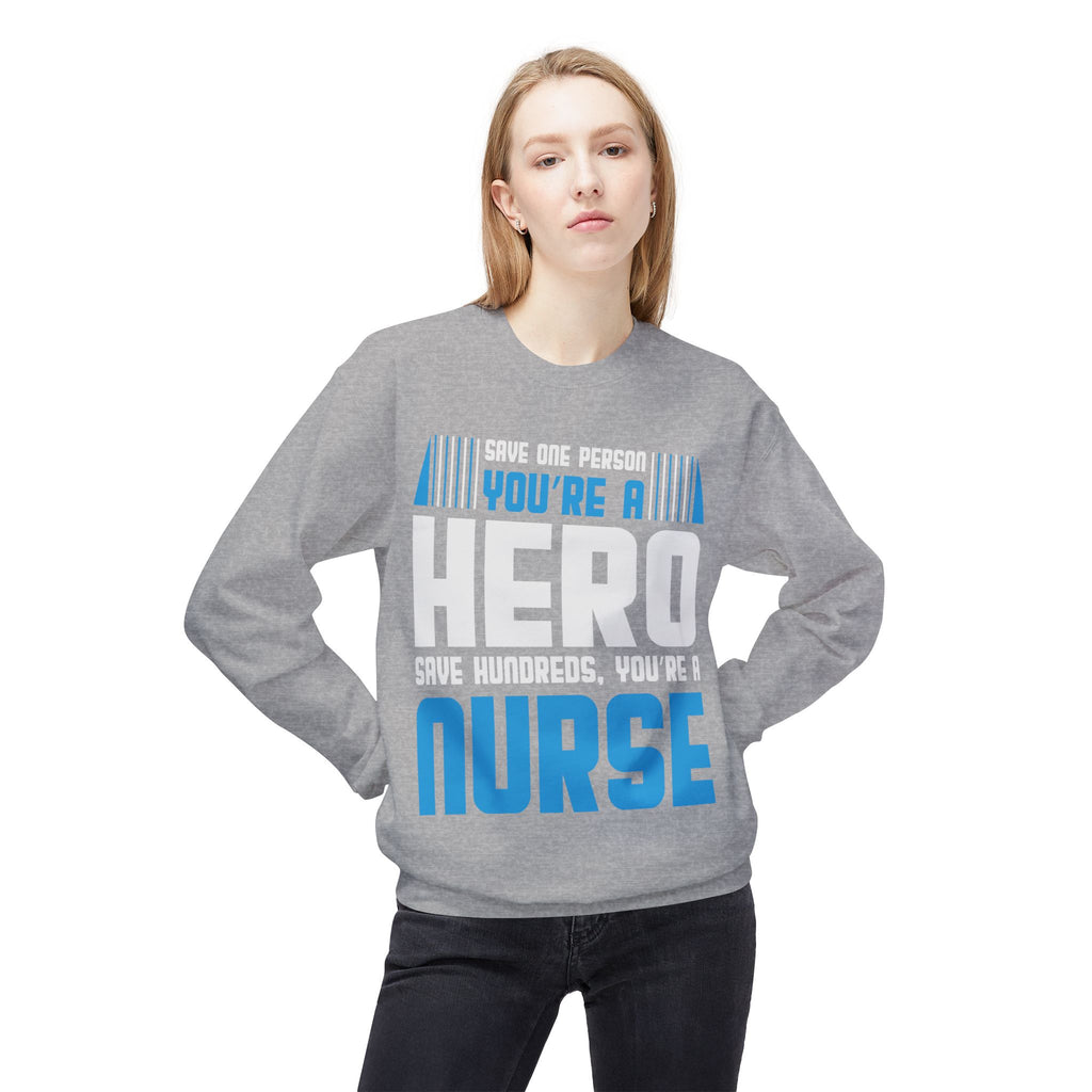 Nurses Are Heros Midweight Softstyle Fleece Crewneck Sweatshirt