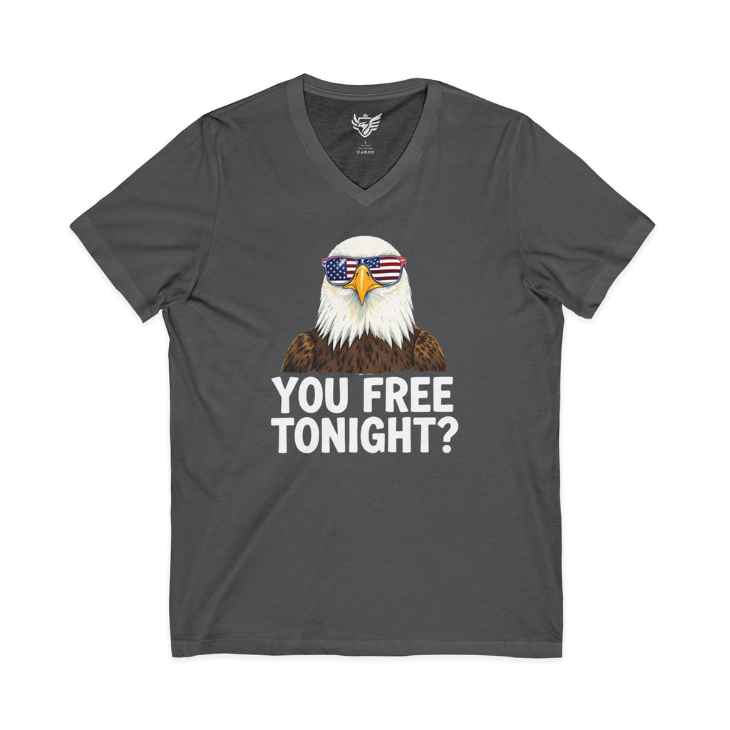You Free Tonight? Jersey Short Sleeve V-Neck Tee