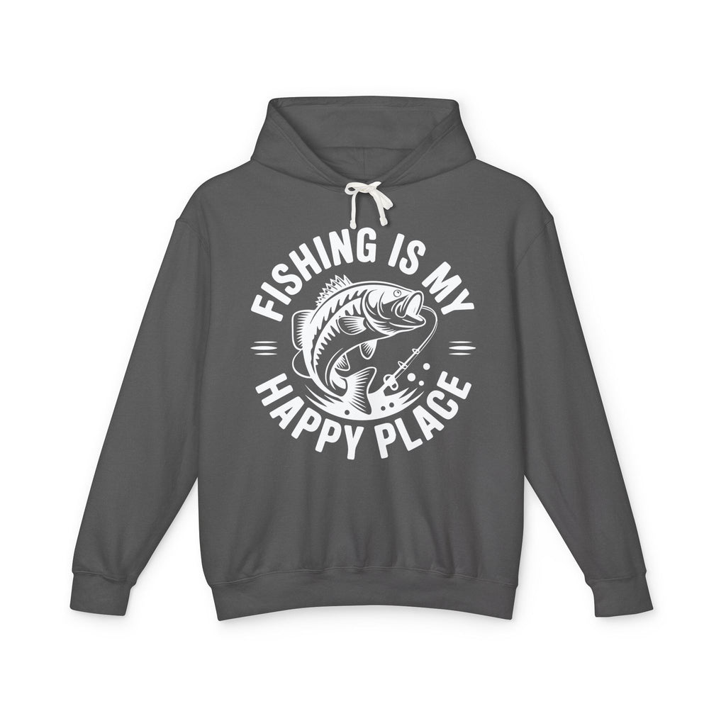 Fishing Is My Happy Place Lightweight Hooded Sweatshirt