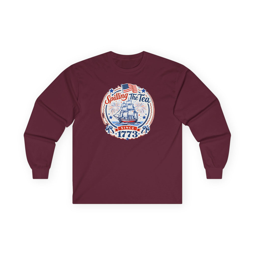 Spilling The Tea Cotton Long Sleeve Tee