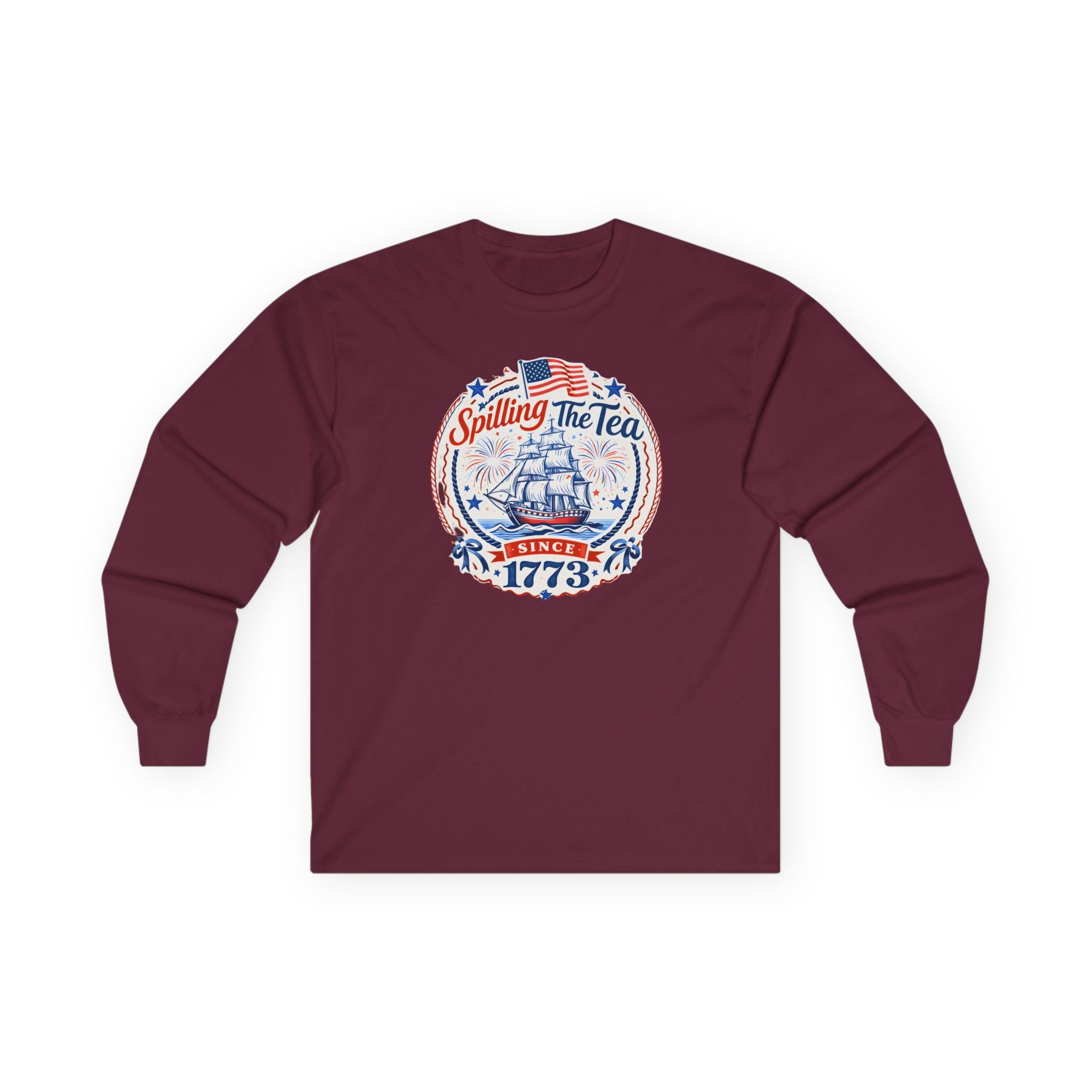 Spilling The Tea Cotton Long Sleeve Tee