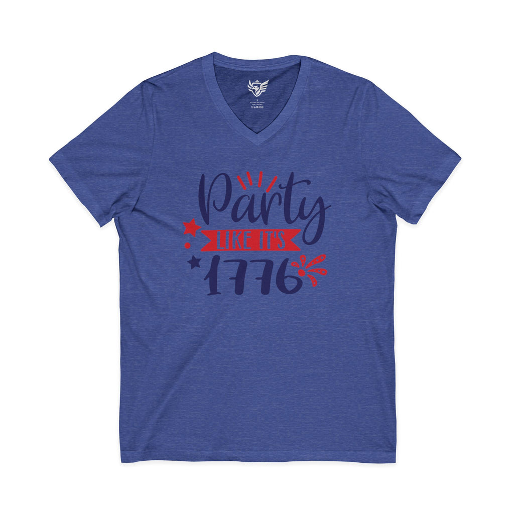 Party Like It's 1776 Jersey Short Sleeve V-Neck Tee