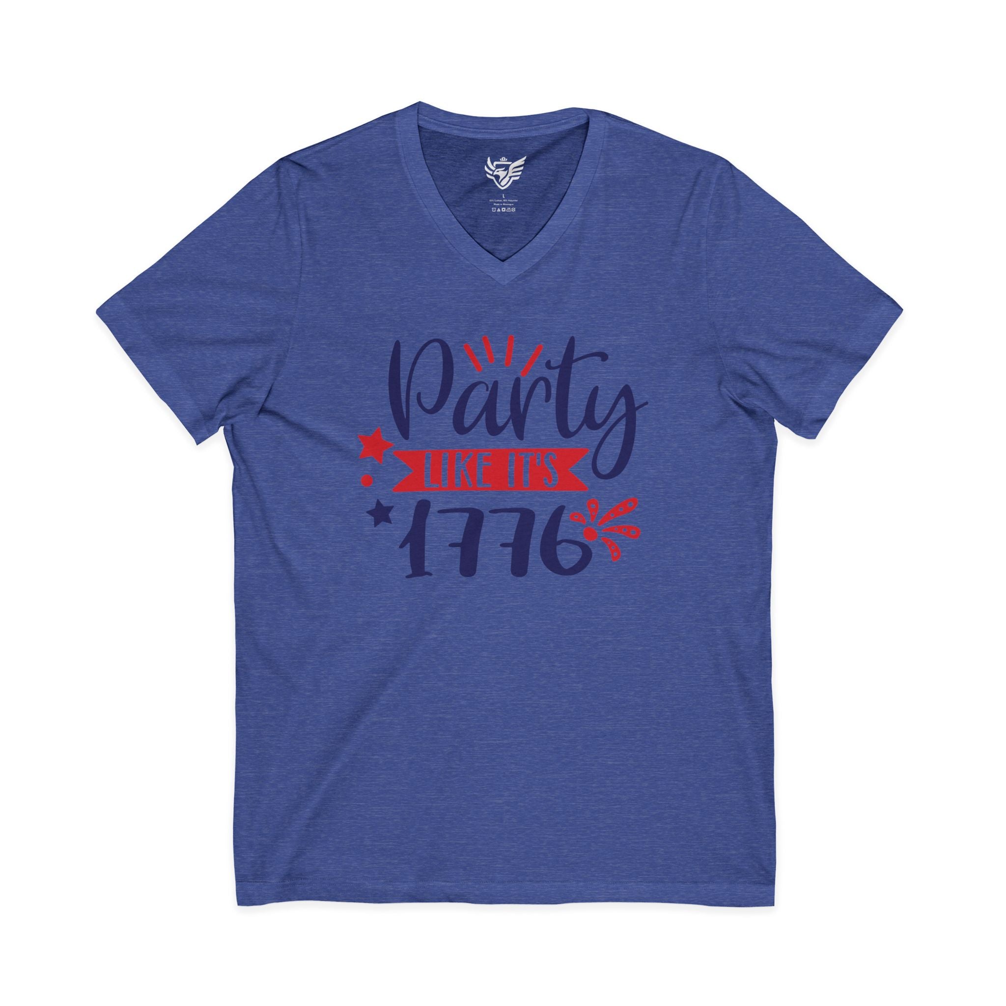 Party Like It's 1776 Jersey Short Sleeve V-Neck Tee