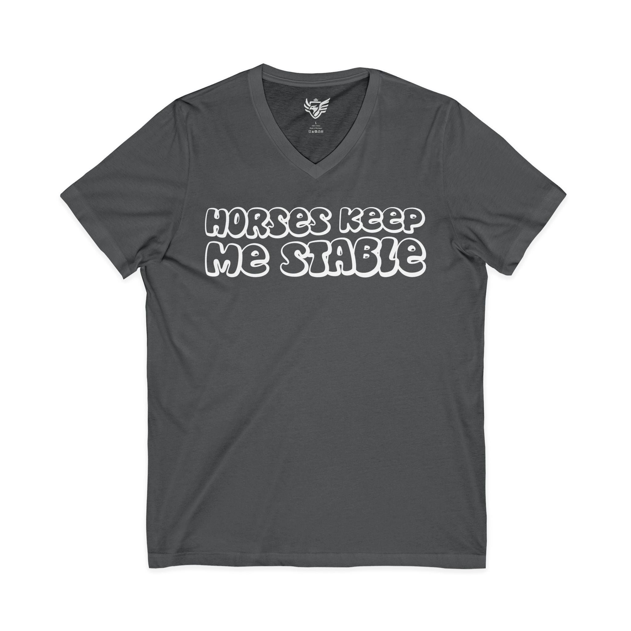 Horses Keep Me Stable Jersey Short Sleeve V-Neck Tee