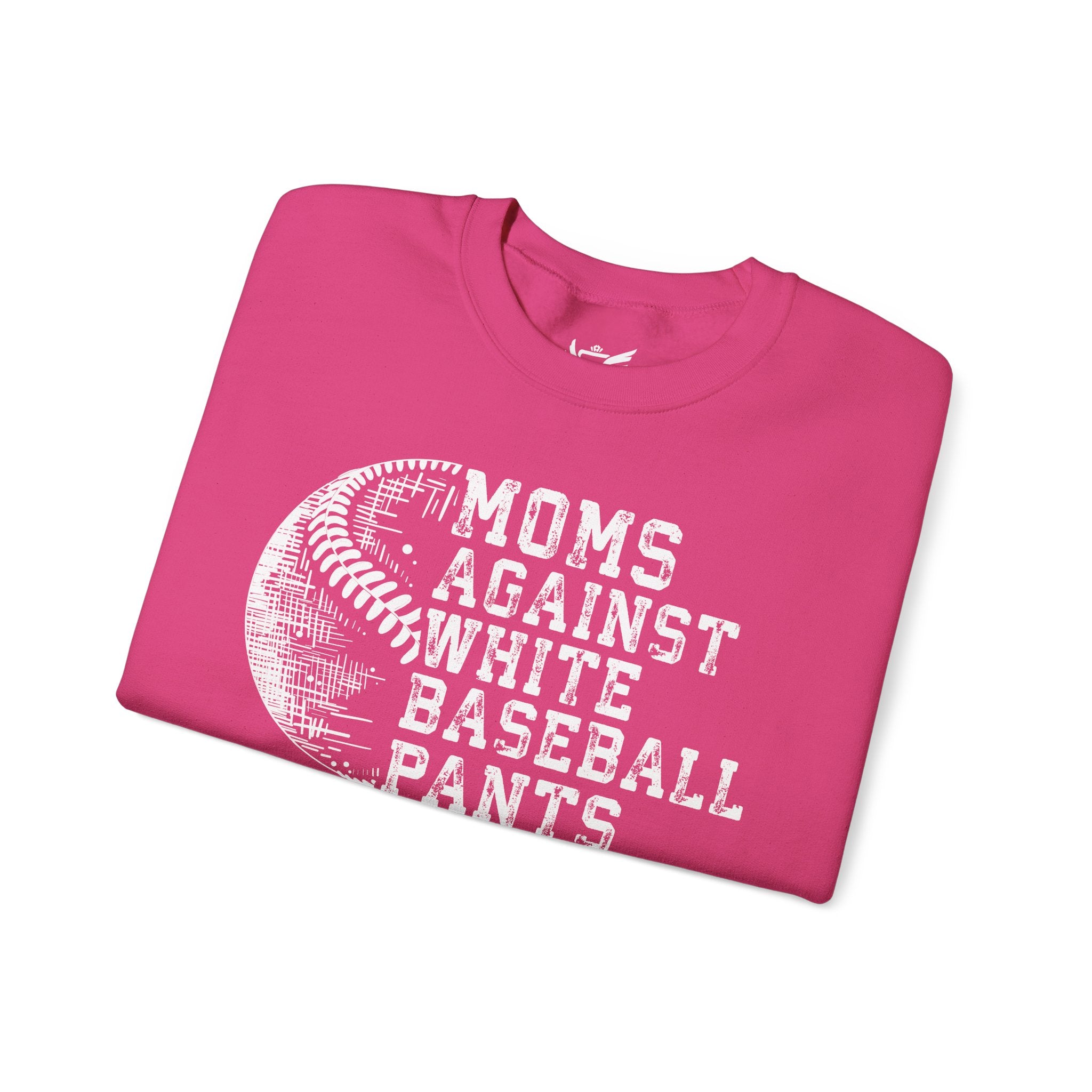 Mom's Against White Baseball Pants Heavy Blend™ Crewneck Sweatshirt