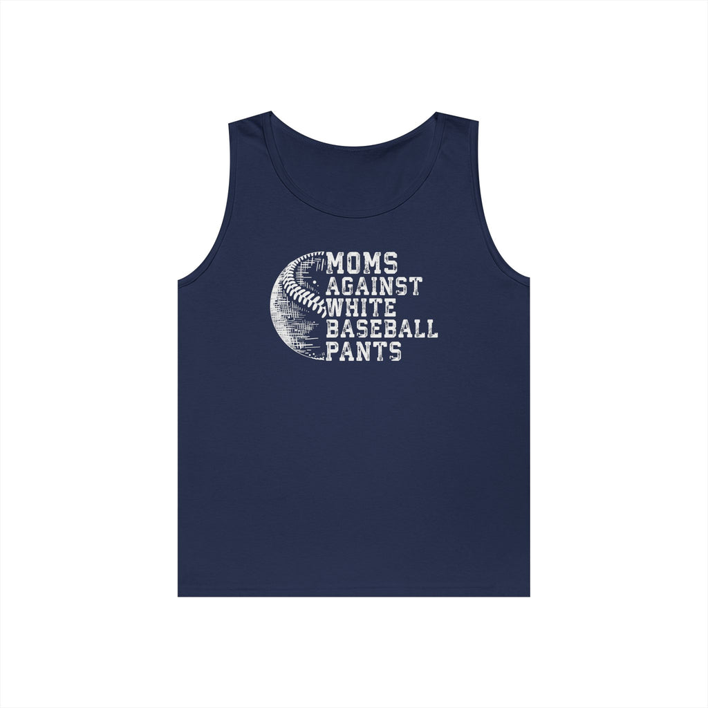 Mom's Against White Baseball Pants Heavy Cotton Tank Top