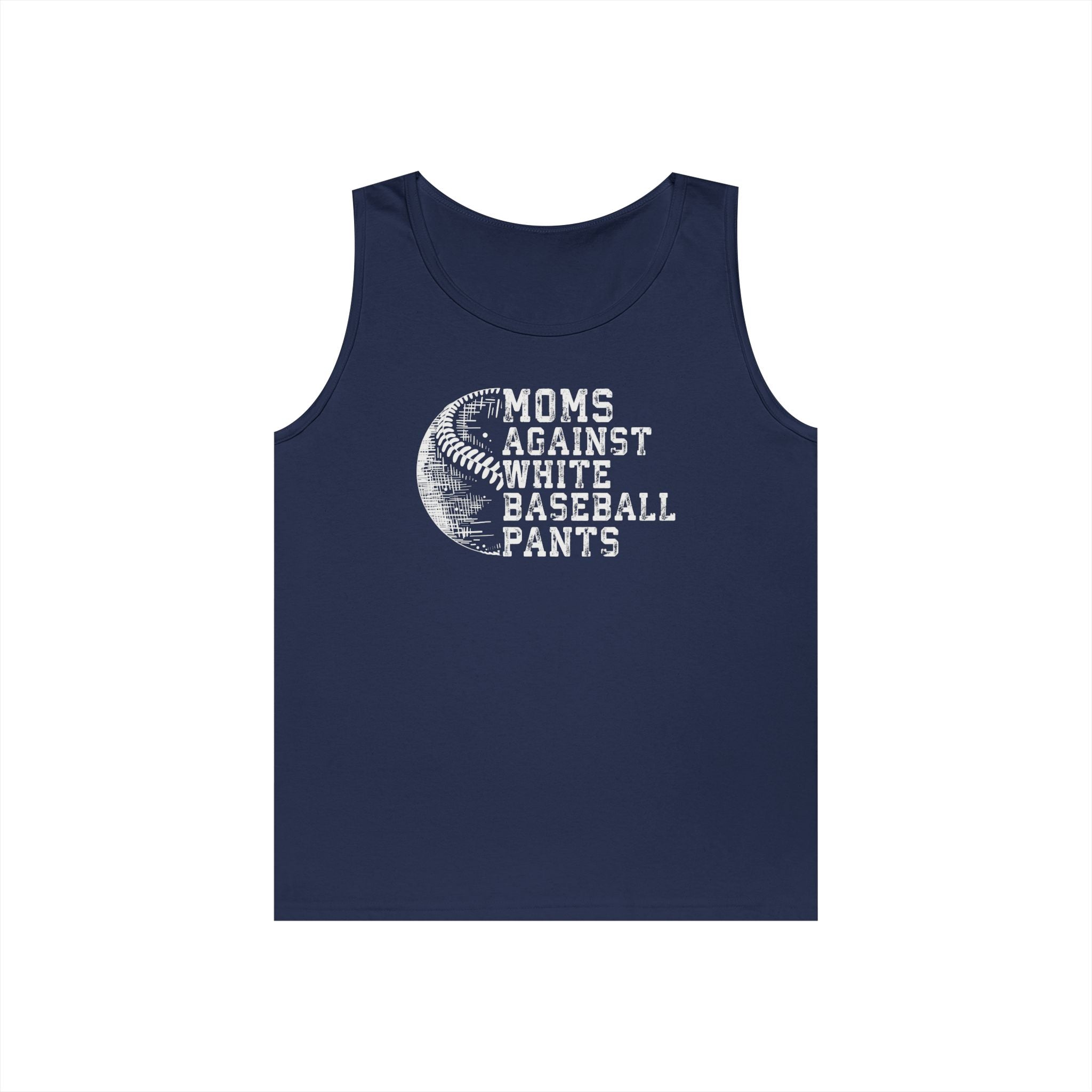 Mom's Against White Baseball Pants Heavy Cotton Tank Top