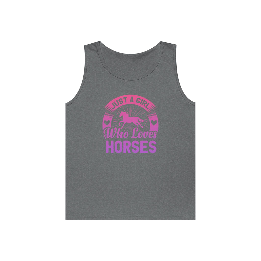 Just a Girl Who Loves Horses Heavy Cotton Tank Top
