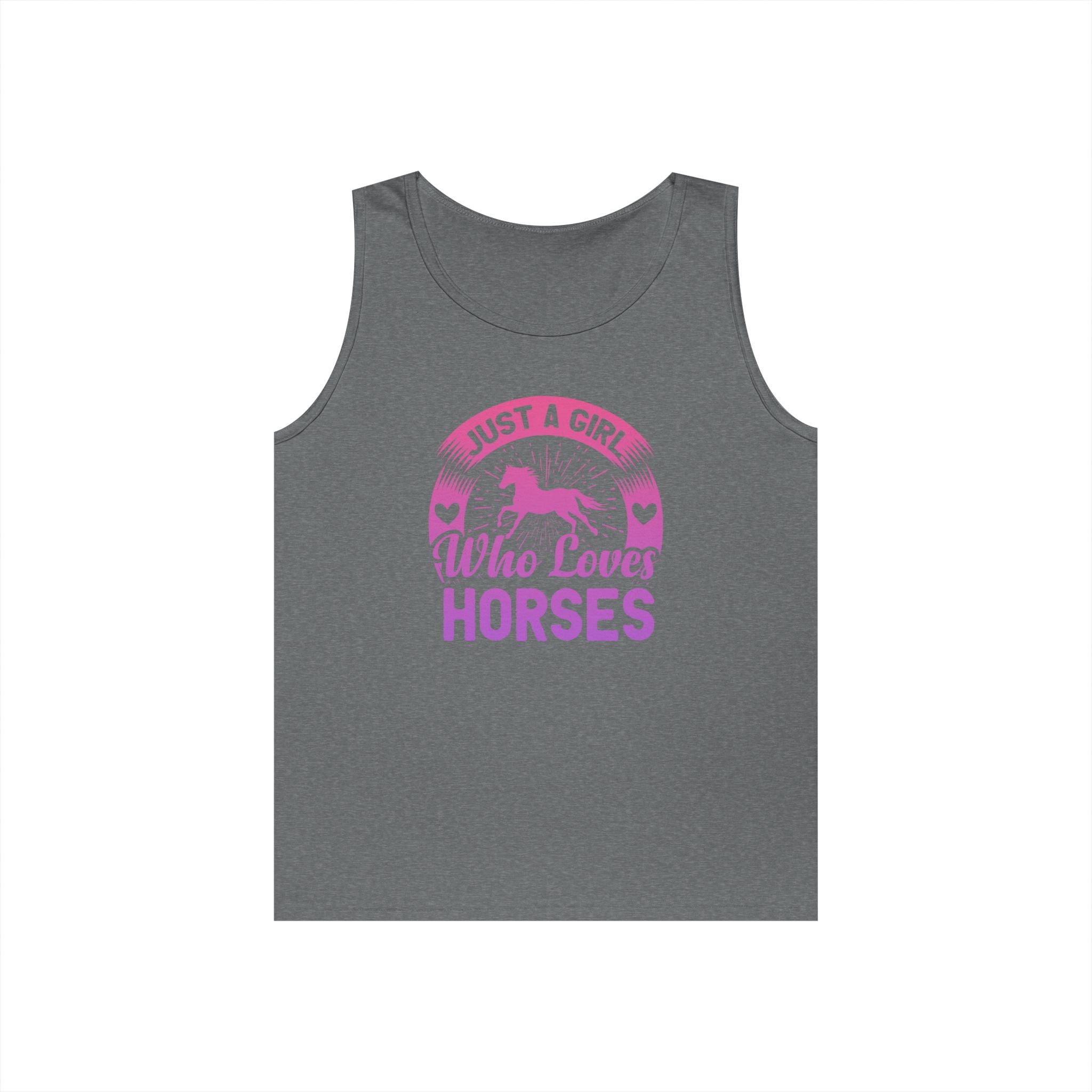 Just a Girl Who Loves Horses Heavy Cotton Tank Top