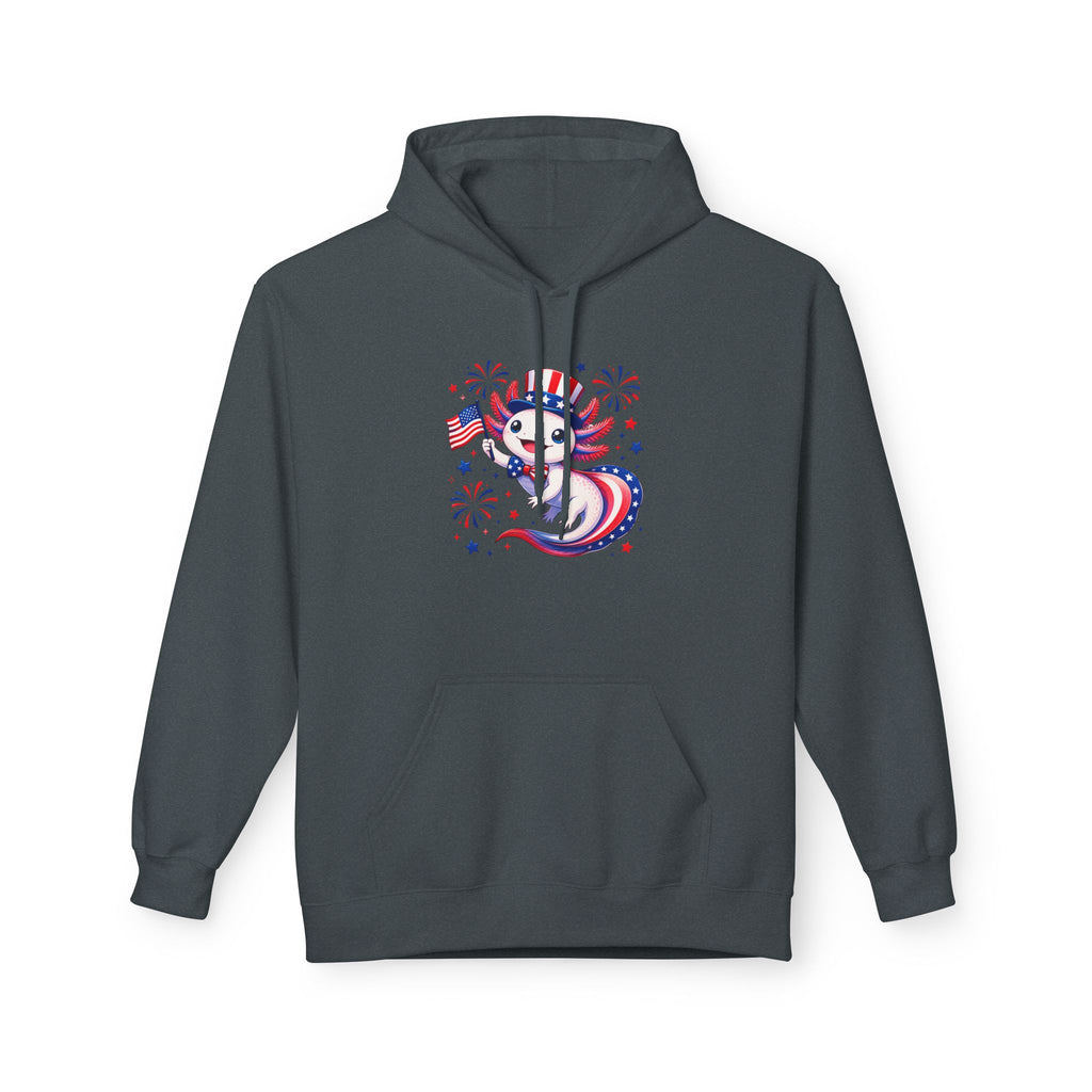 Patriotic Axolotl Midweight Softstyle Fleece Hoodie