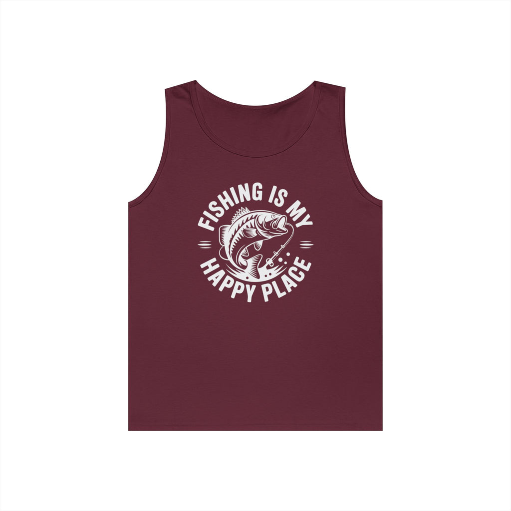 Fishing Is My Happy Place Heavy Cotton Tank Top