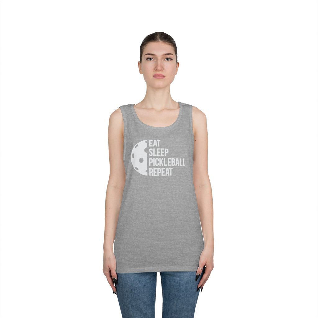 Eat Sleep Pickleball Heavy Cotton Tank Top