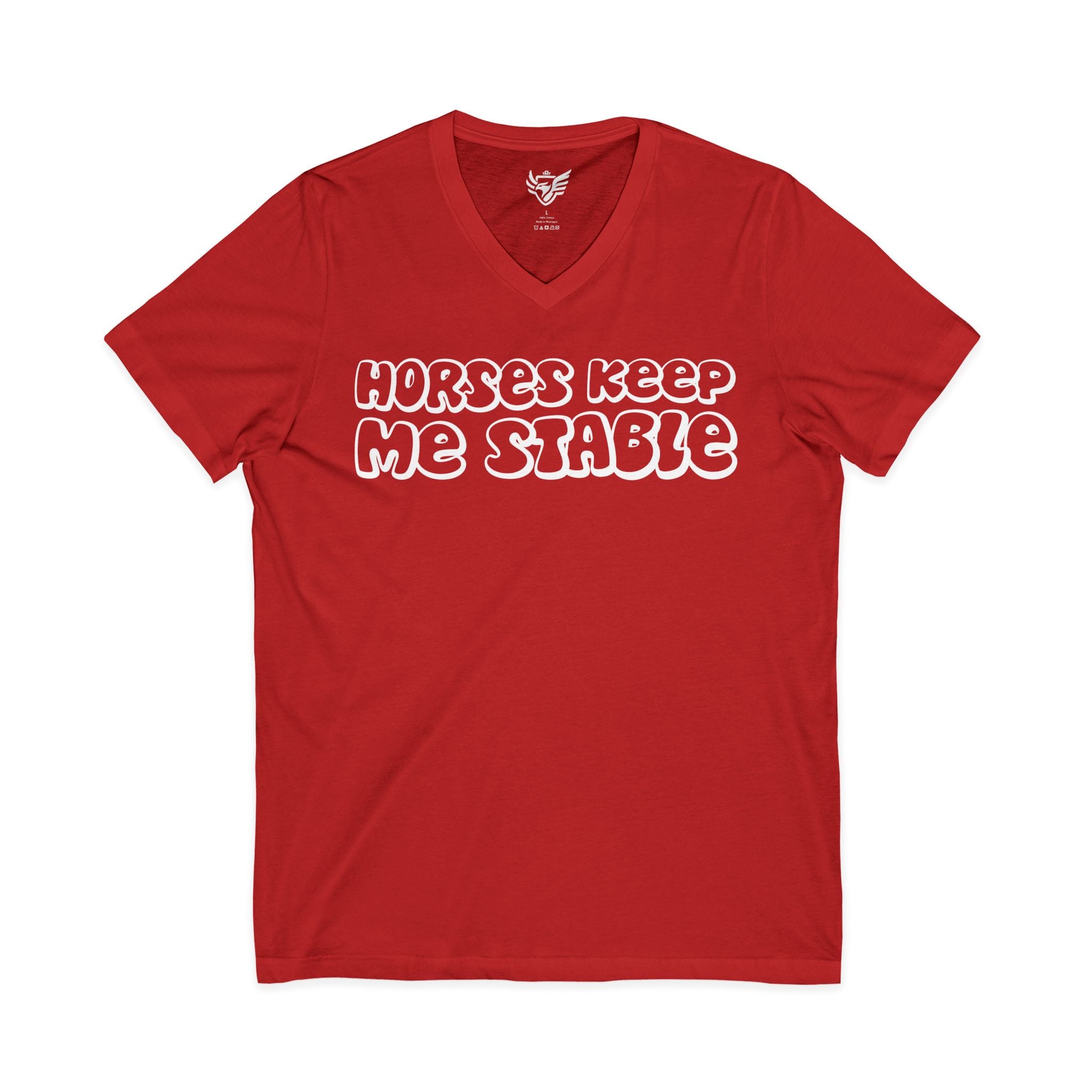 Horses Keep Me Stable Jersey Short Sleeve V-Neck Tee