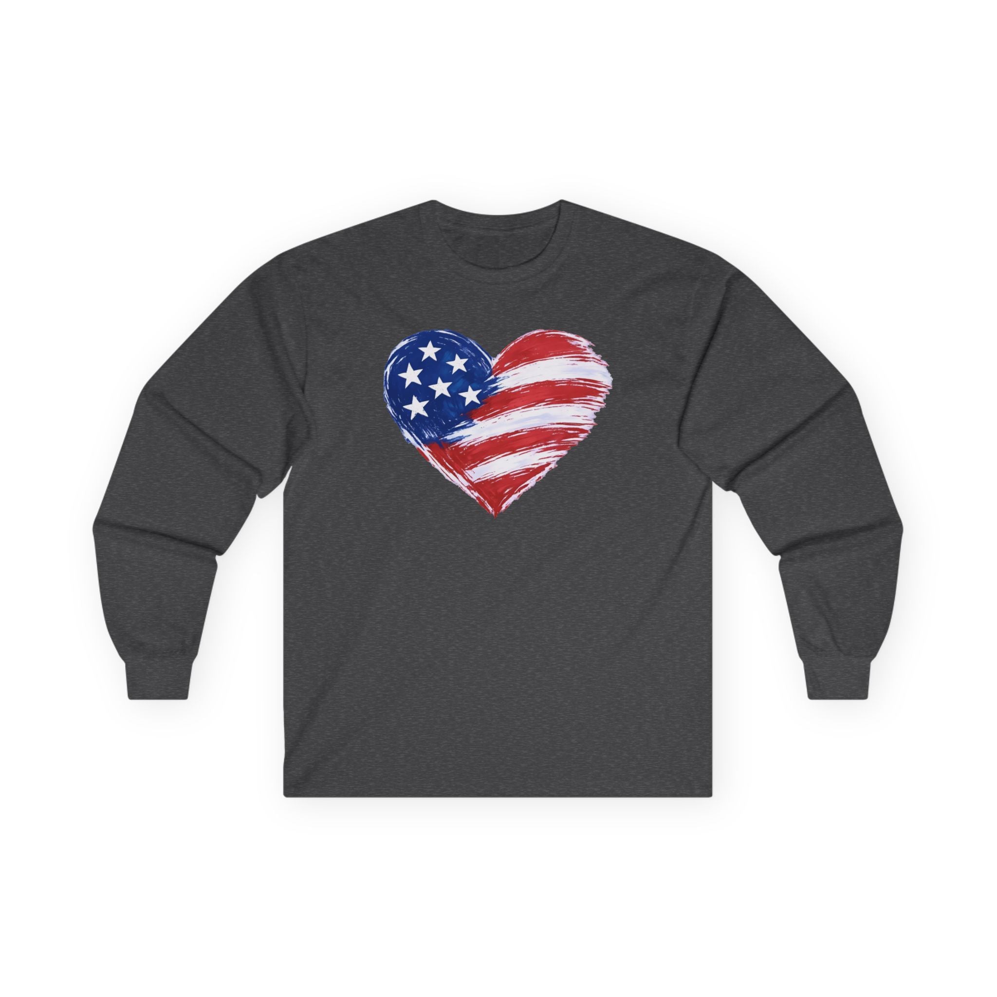 Heart Flag Cotton Long Sleeve Tee