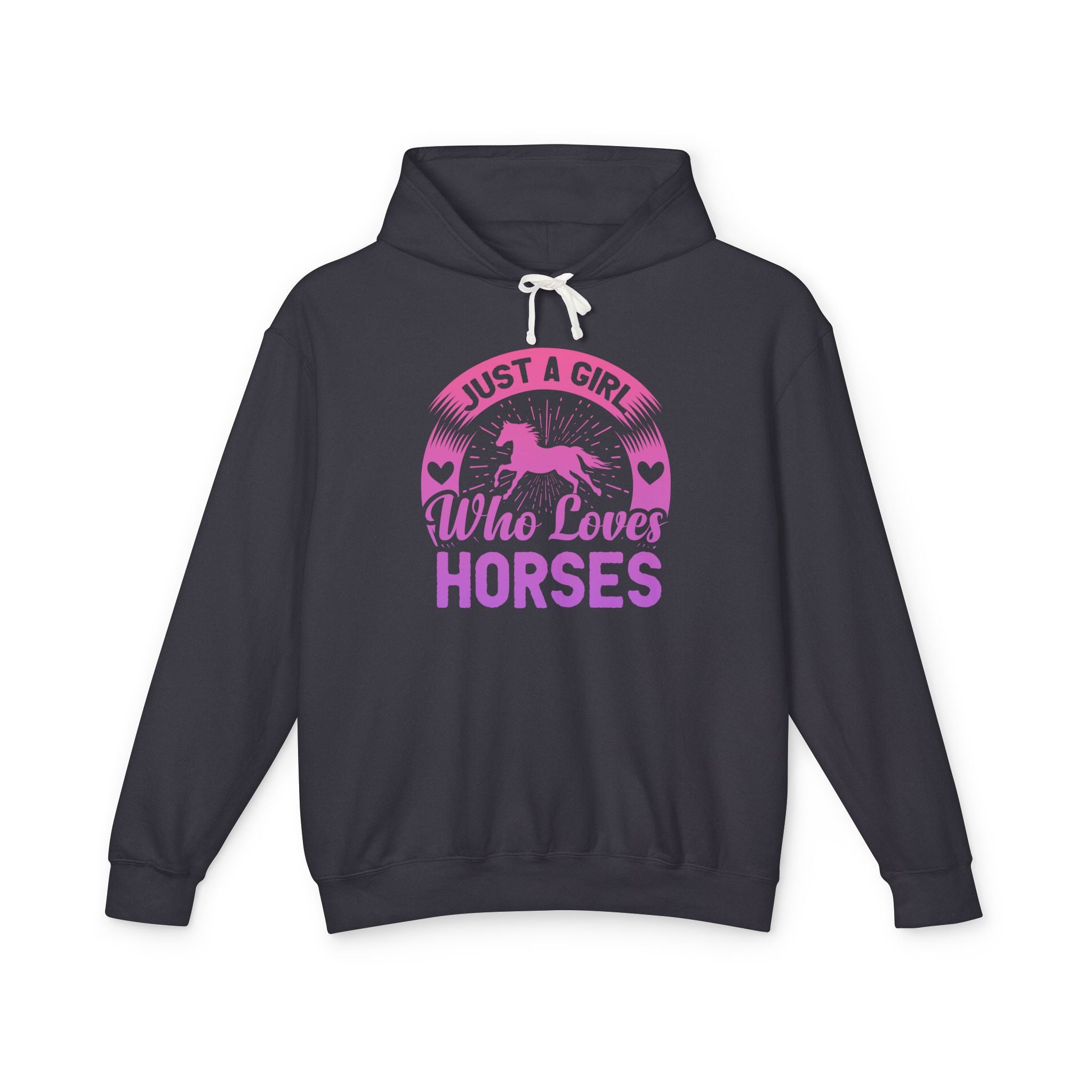 Just a Girl Who Loves Horses Lightweight Hooded Sweatshirt