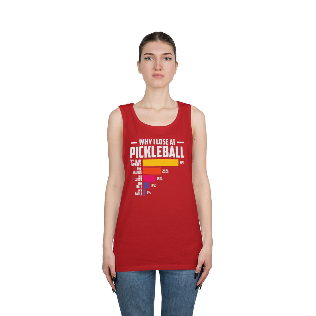 Why I Lose At Pickleball Heavy Cotton Tank Top