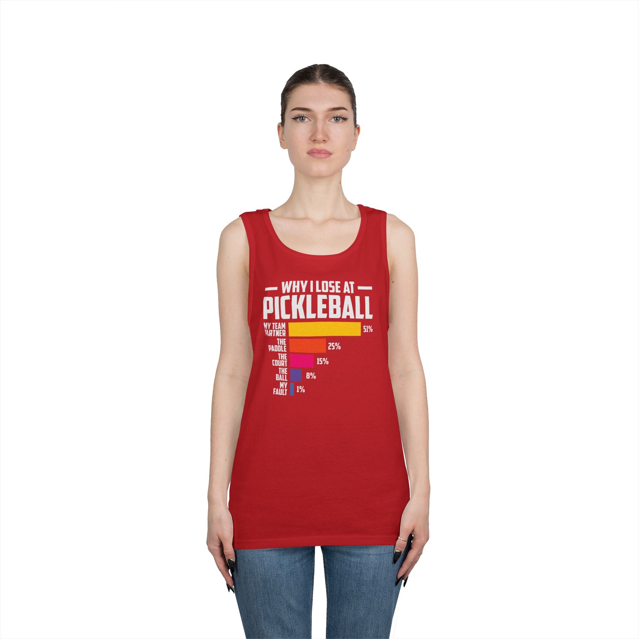 Why I Lose At Pickleball Heavy Cotton Tank Top