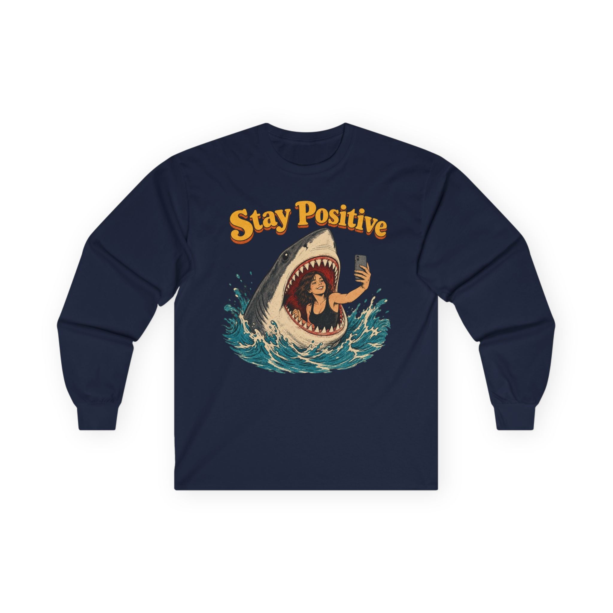 Stay Positive Cotton Long Sleeve Tee