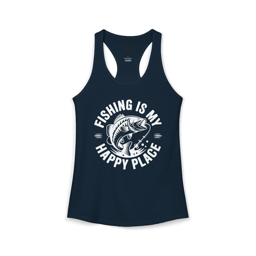 Fishing Is My Happy Place Ideal Racerback Tank