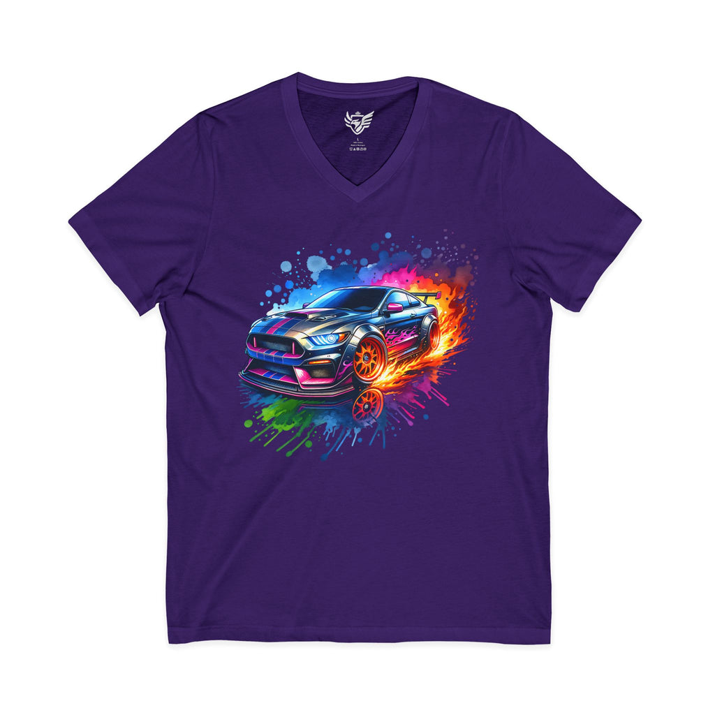 Colorblast Vroom Jersey Short Sleeve V-Neck Tee