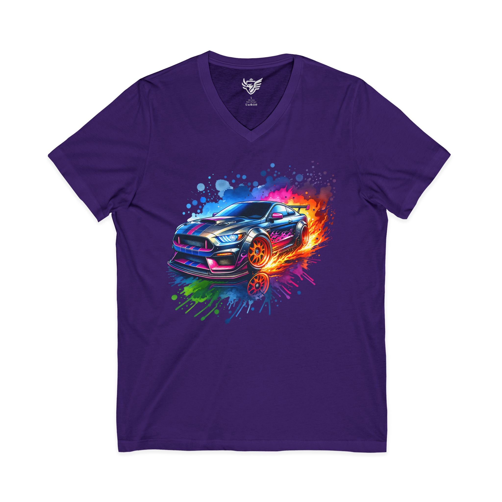 Colorblast Vroom Jersey Short Sleeve V-Neck Tee