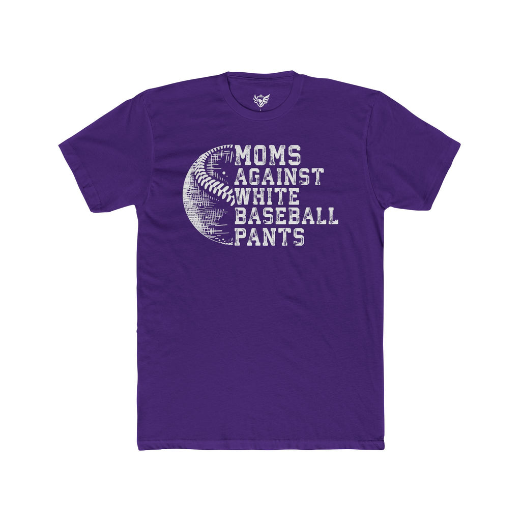 Mom's Against White Baseball Pants Cotton Crew Tee