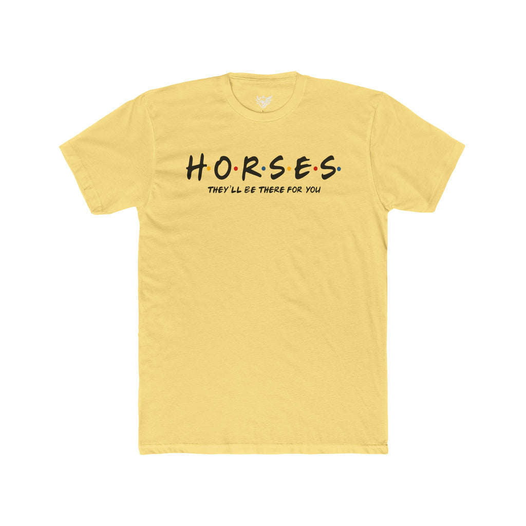 Horses, Friends Theme Cotton Crew Tee