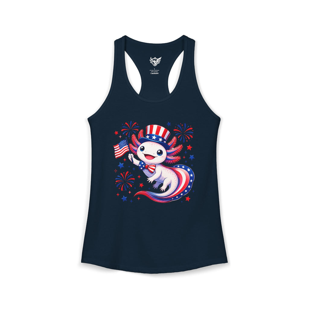 Patriotic Axolotl Ideal Racerback Tank
