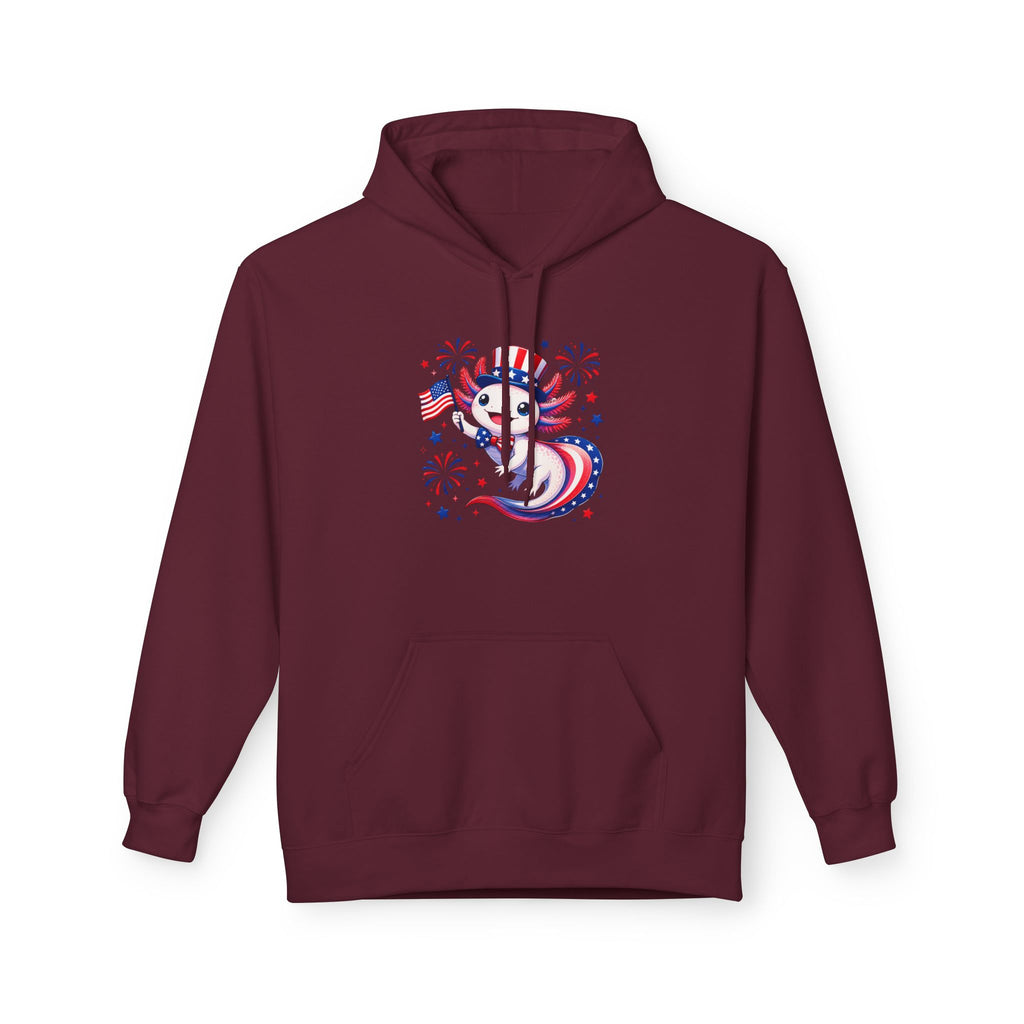 Patriotic Axolotl Midweight Softstyle Fleece Hoodie